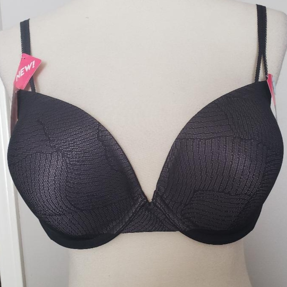 Lily Of France Black Convertible Push-Up Bra 38C